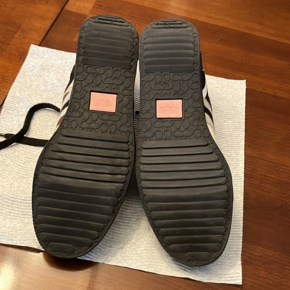COACH. WOMEN’S BROWN & PINK MID-TOP SNEAKERS. SIZE 8. VERY CUTE! EUC - Picture 5 of 10